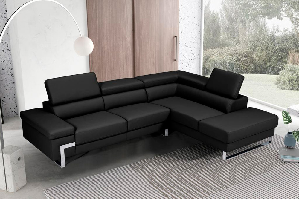 Stanza Athena Right Facing Sectional - Black