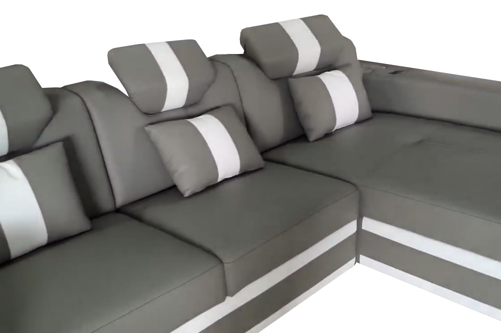 Stanza Boa Left Facing Sectional with LED - Gray