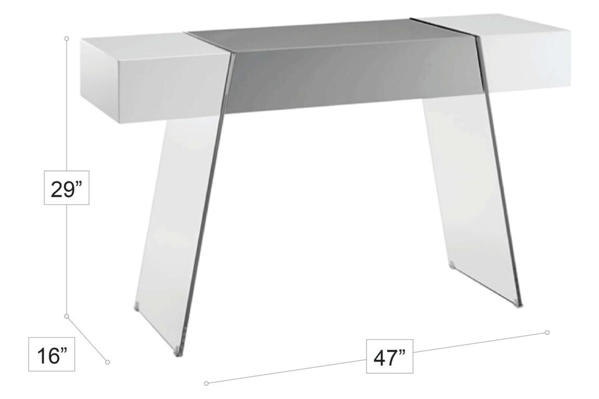 Stanza Bronx Console Table - White