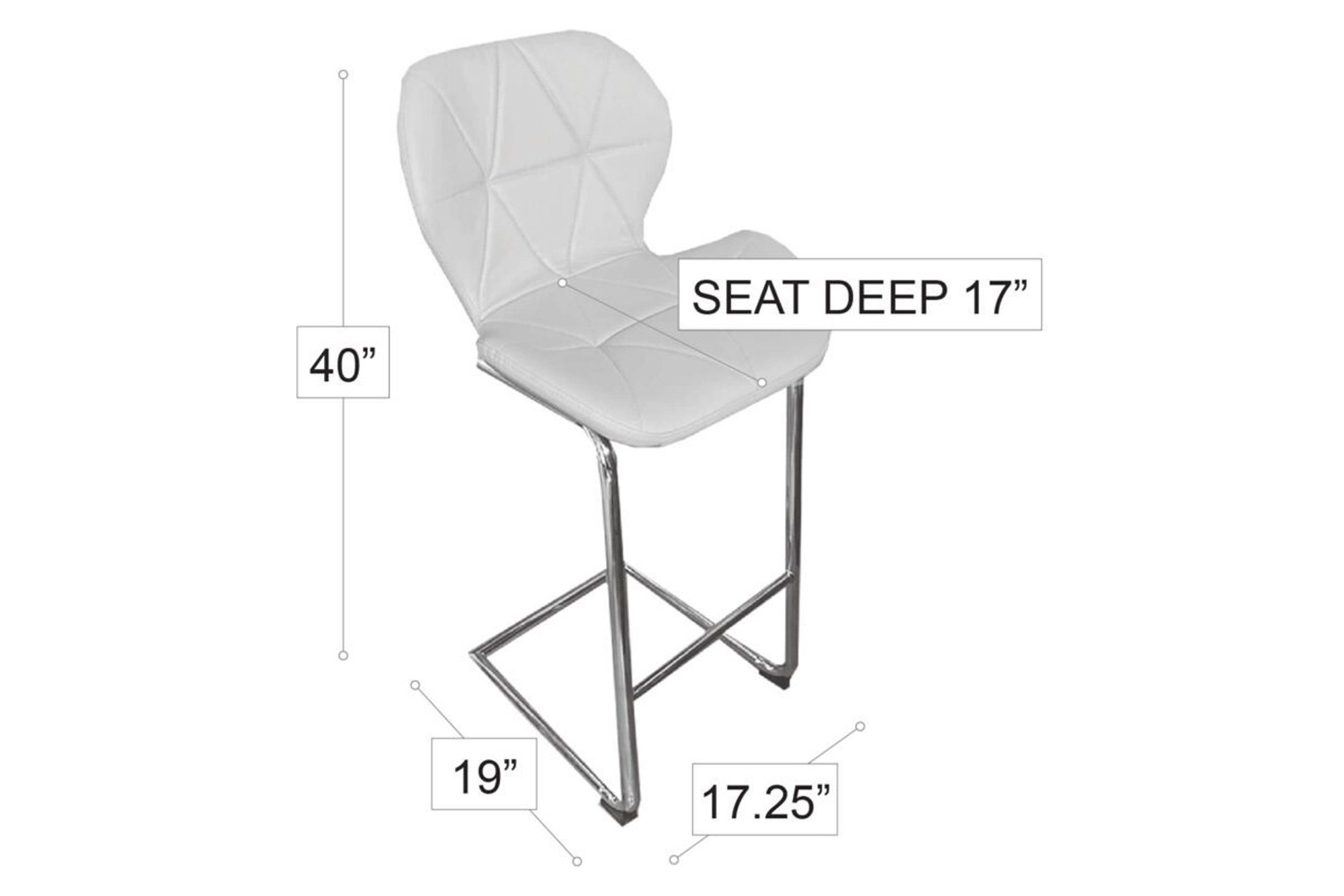 Stanza Crystal Barstool - Gray