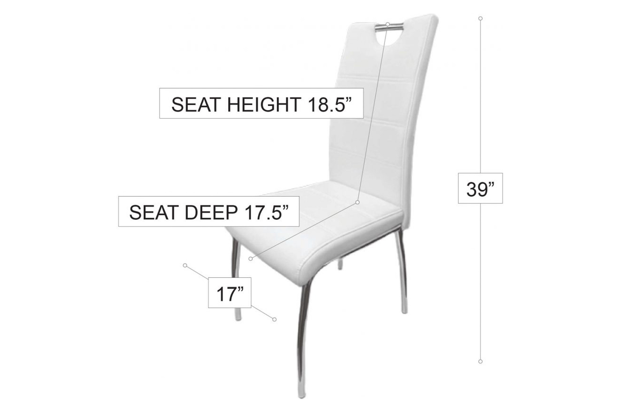 Stanza Detroit Dining Chair - White