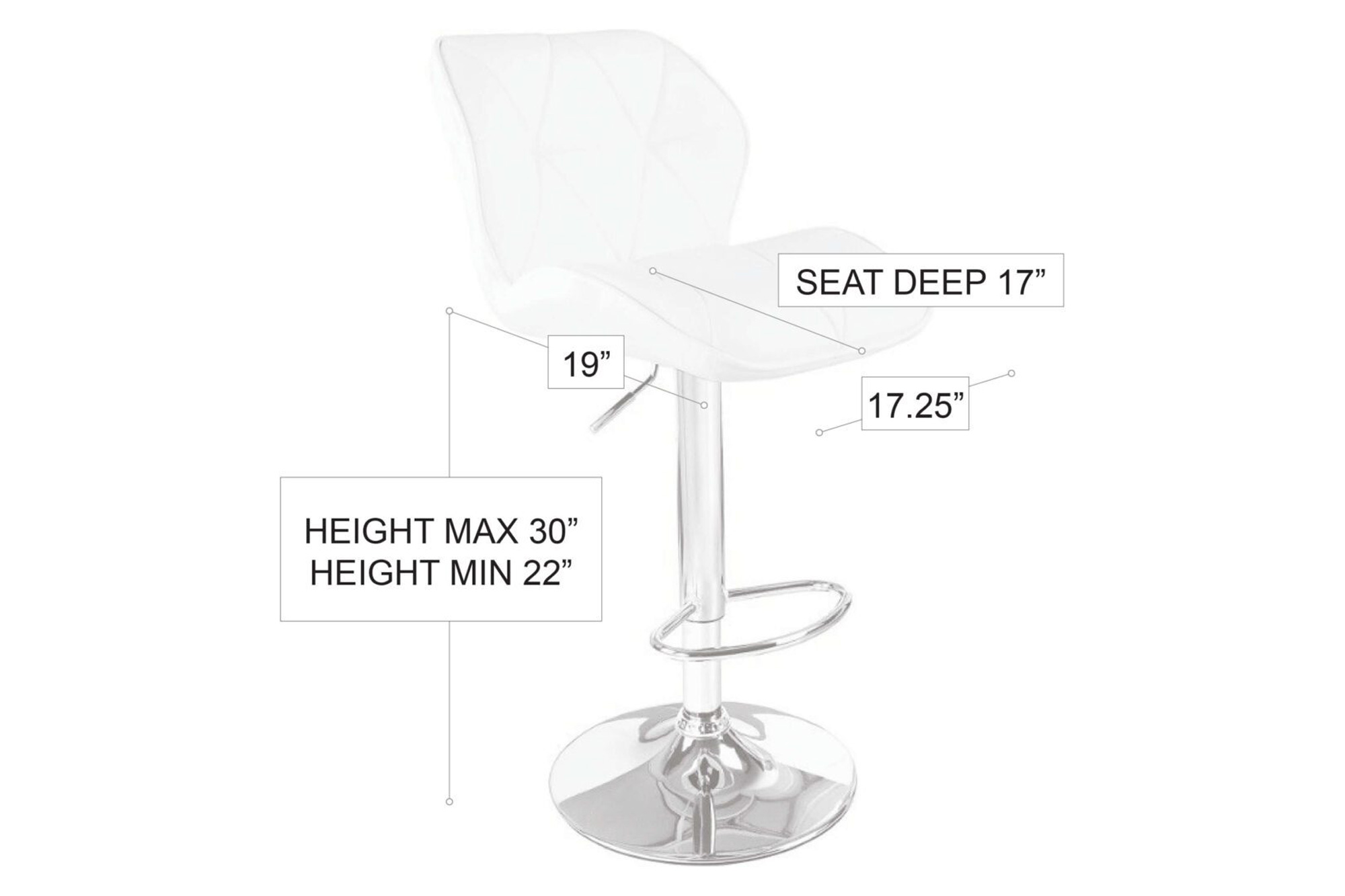 Stanza Diamond Barstool - White