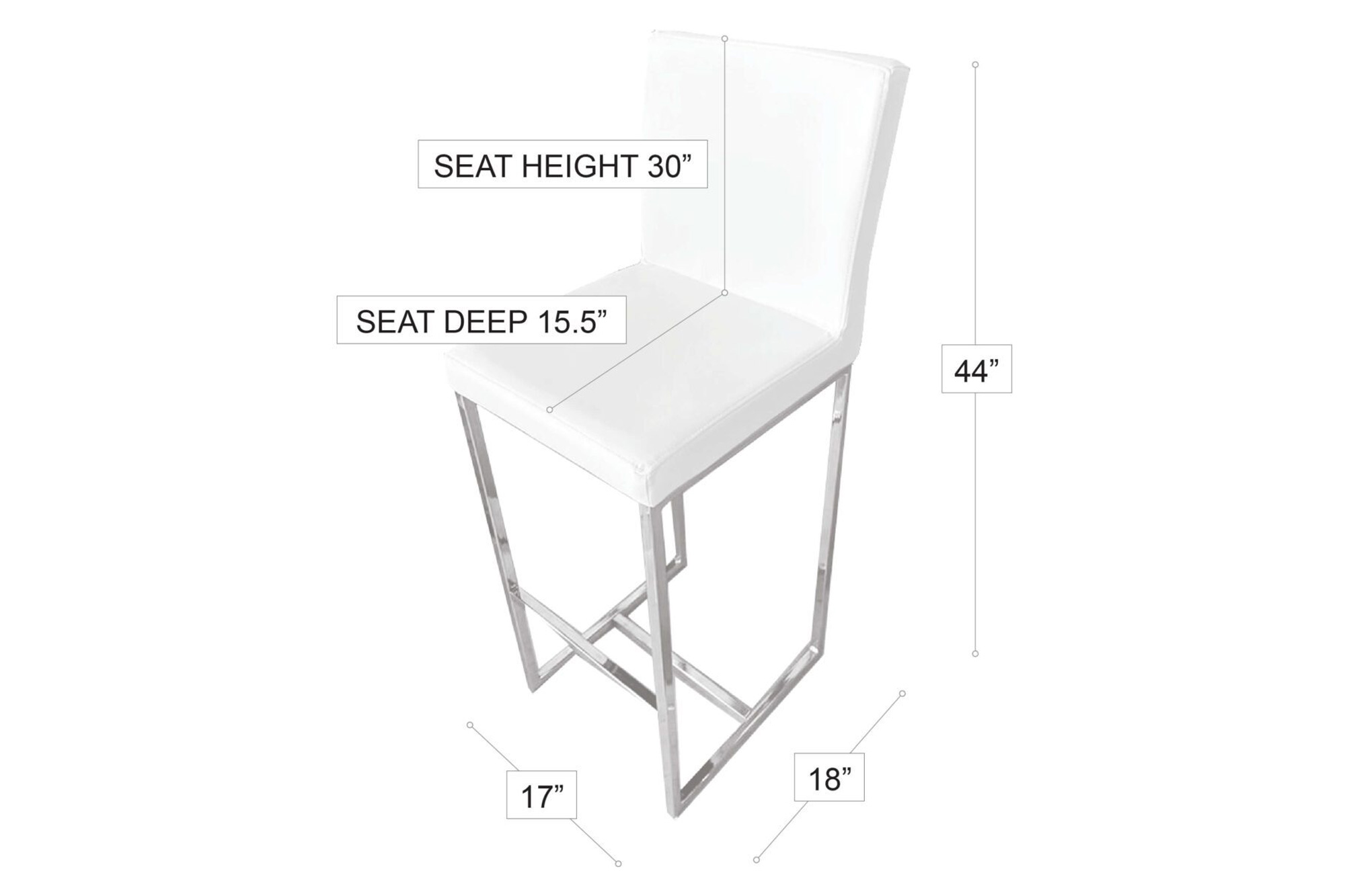 Stanza DIX Barstool - Gray