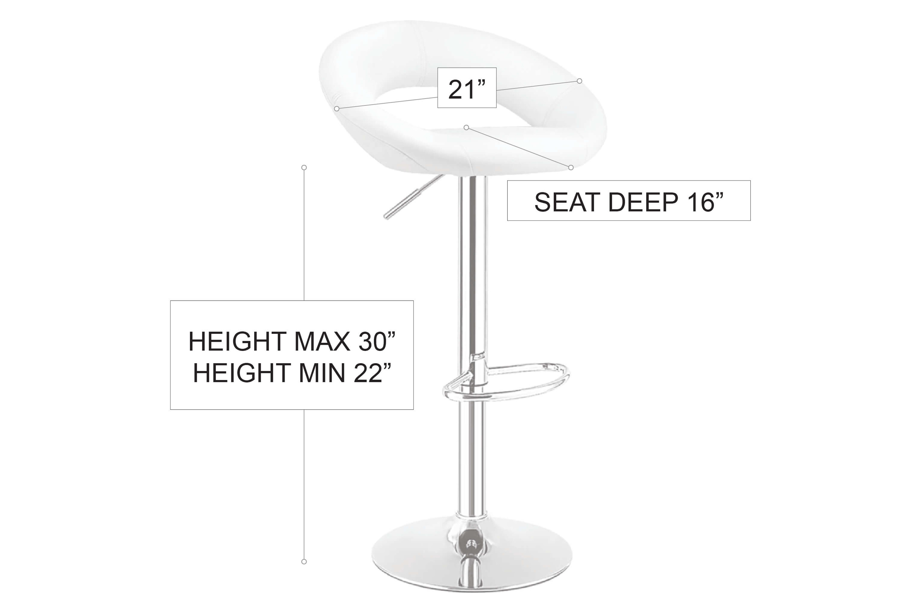 Stanza Donut Barstool - White