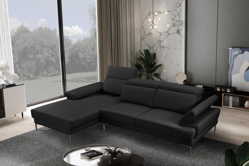 Stanza Kim Left Facing Sectional - Black