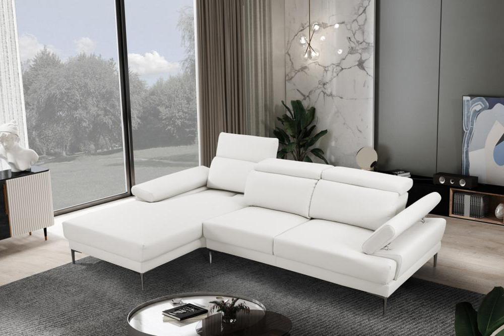 Stanza Kim Left Facing Sectional - White