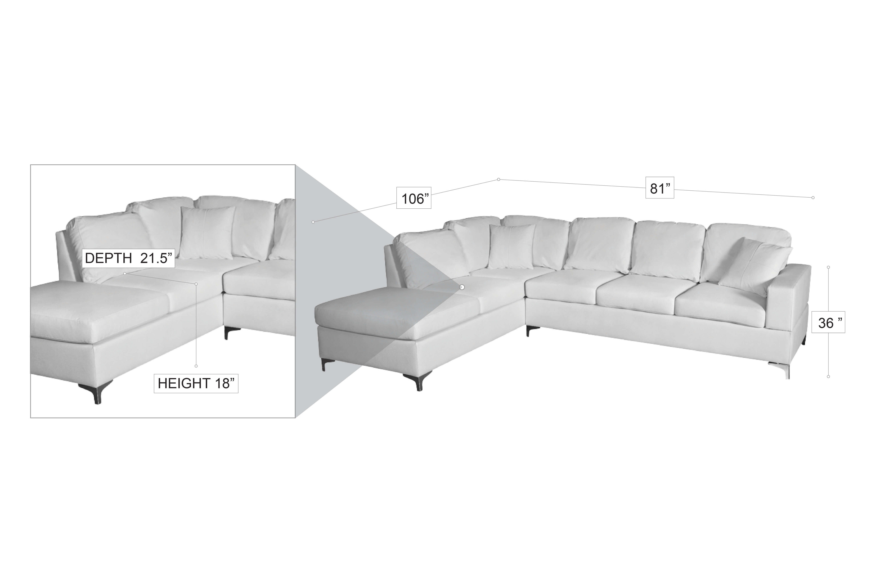 Stanza™ KIVA Left Facing Sectional - Gray