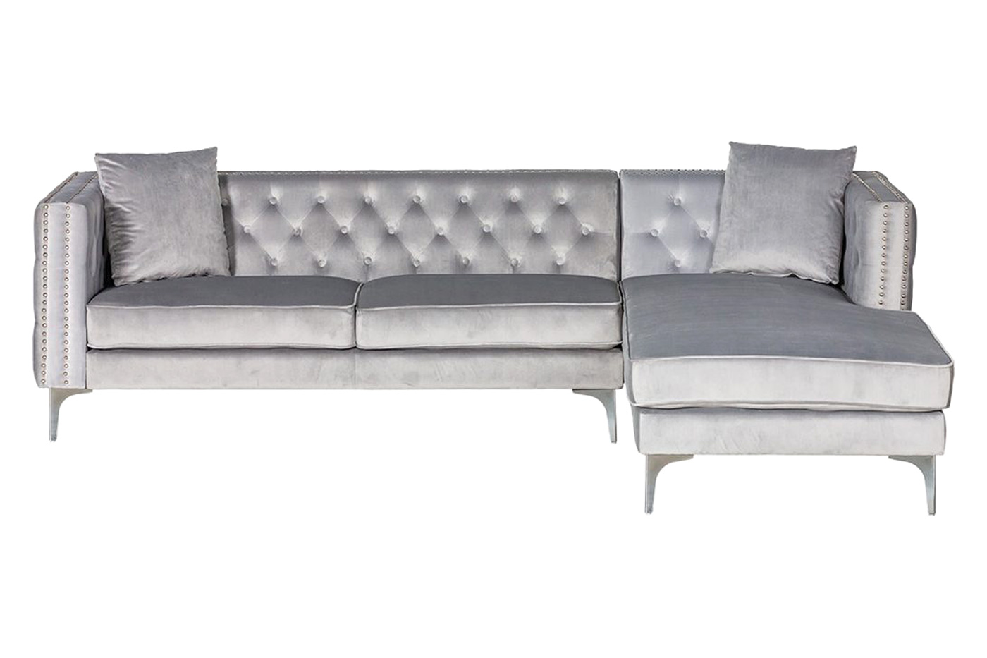 Stanza - Melissa Left Facing Velvet Sectional