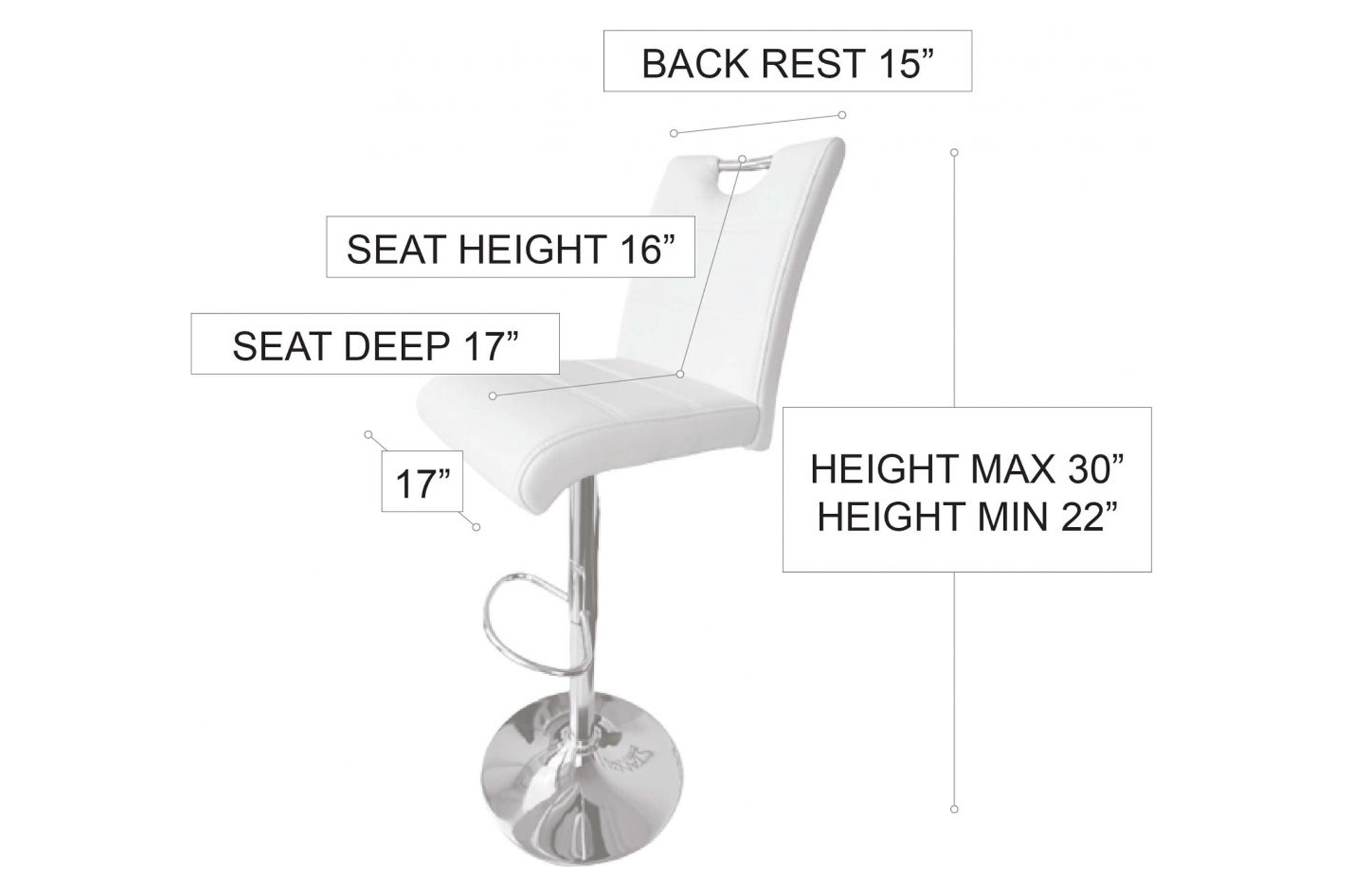 Stanza Rio Barstool - White