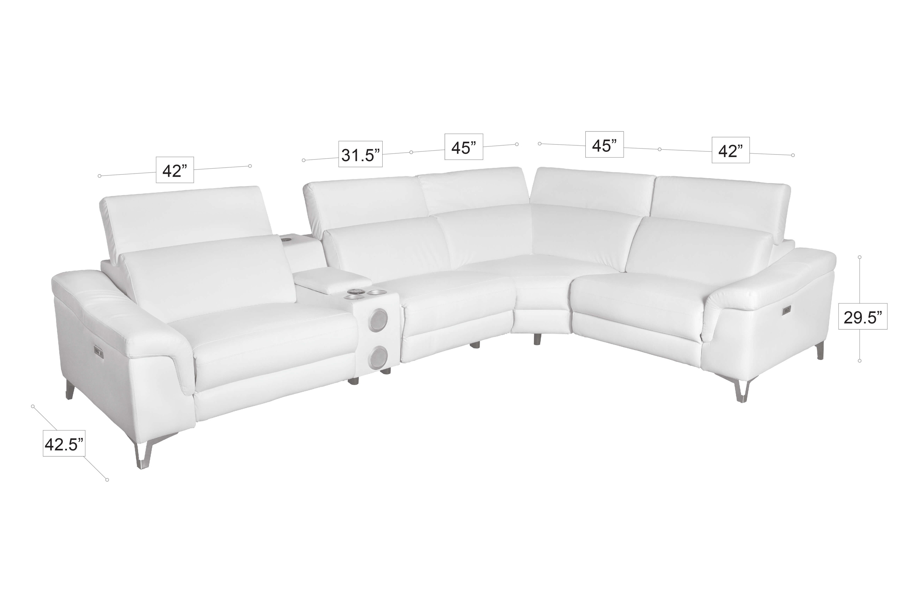 Stanza™ Spartacus Recliner Sectional - White