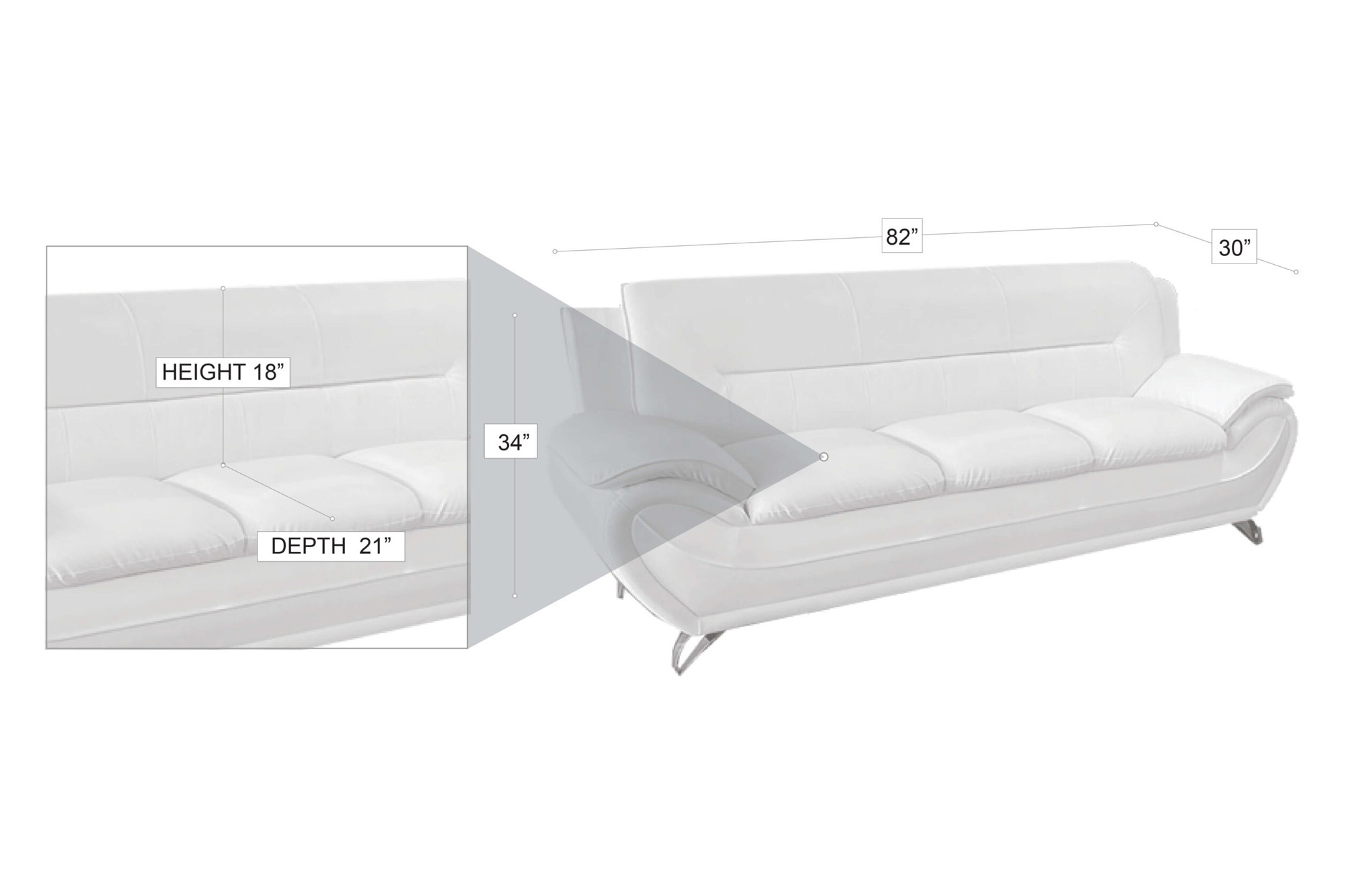 Stanza™ Venecia Living Room Set - White