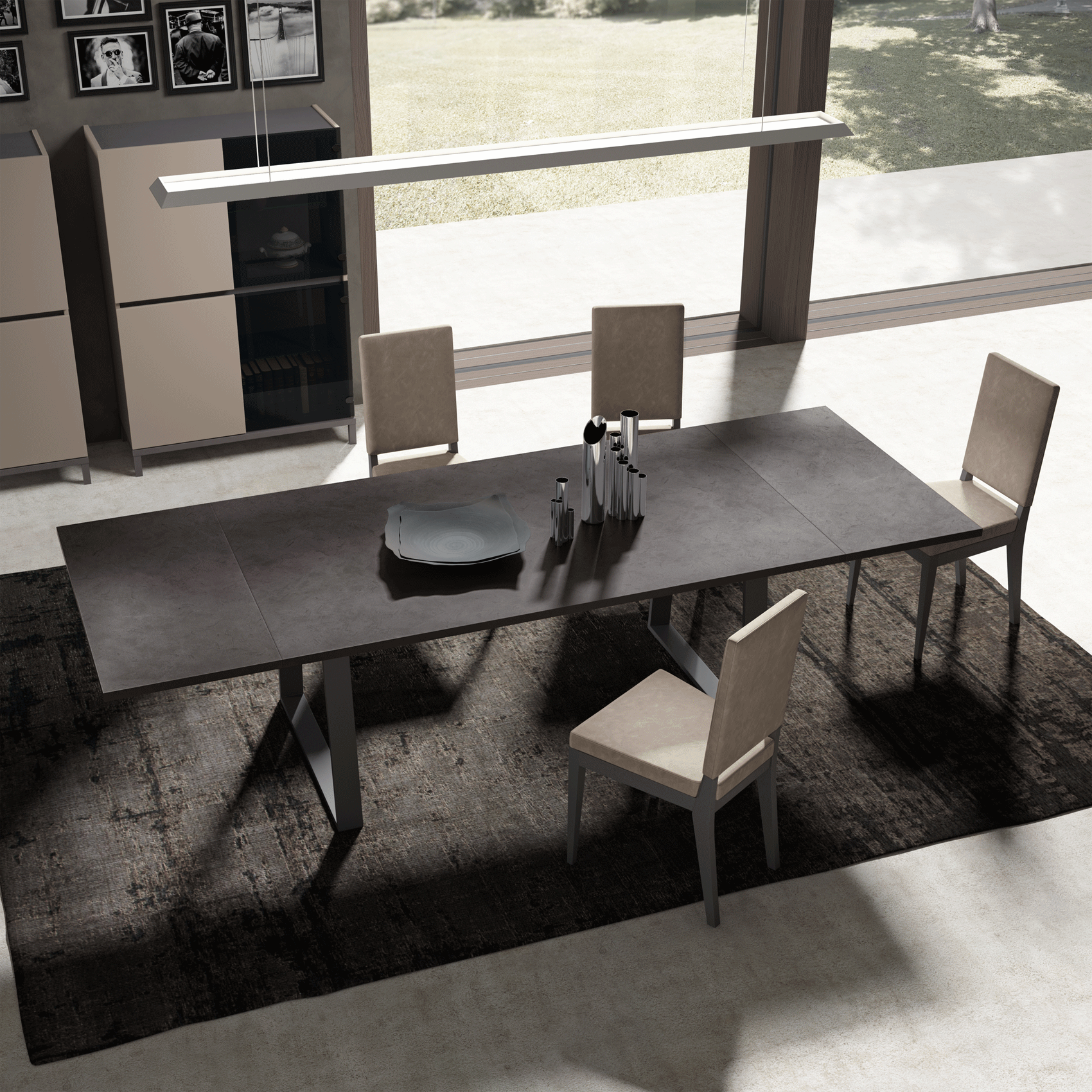 Status - Kali Dining Table Tavolo with 2 Extension and Storage