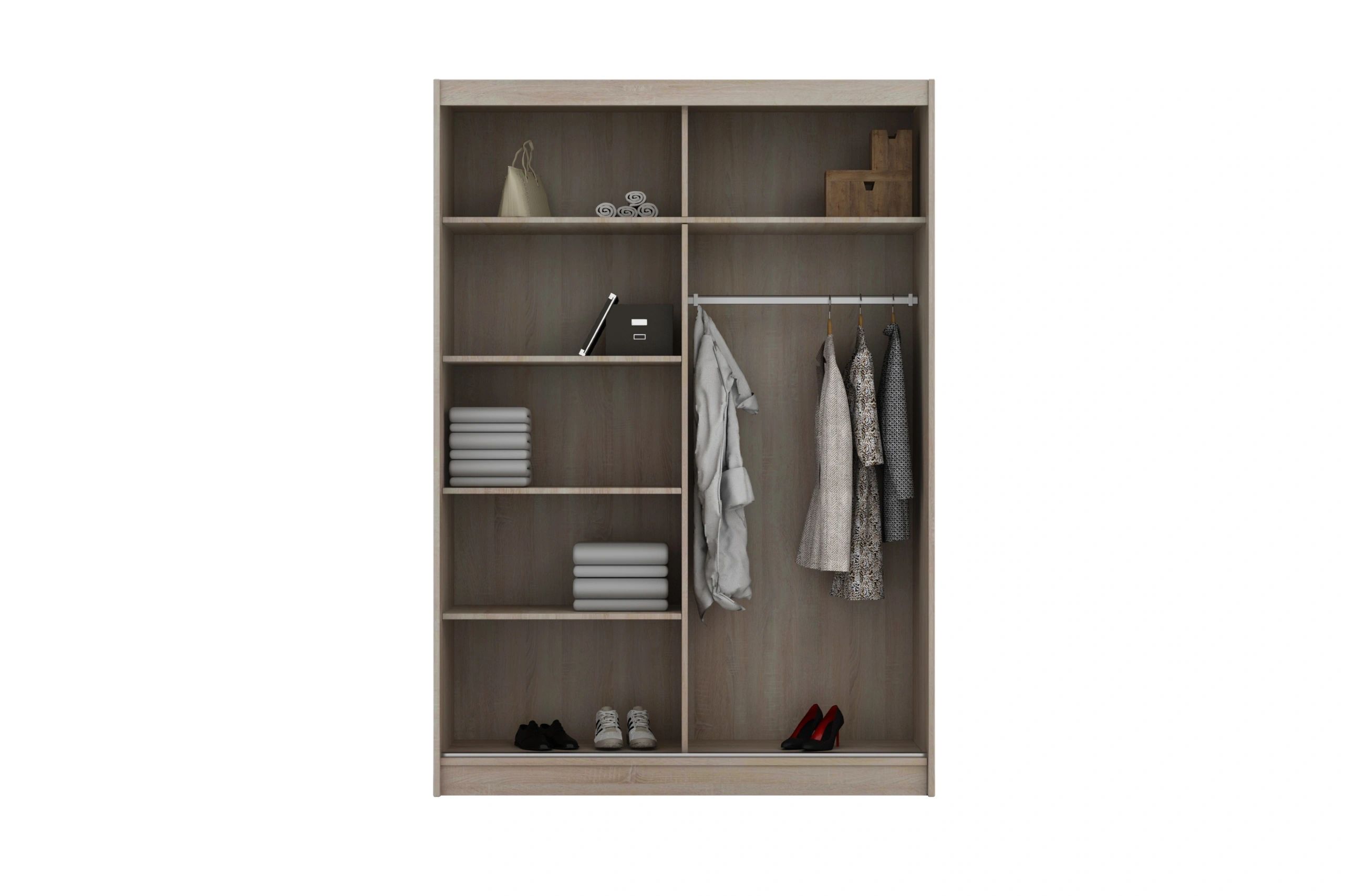 Styles Chico 59" Wardrobe - Black, Manufactured Wood