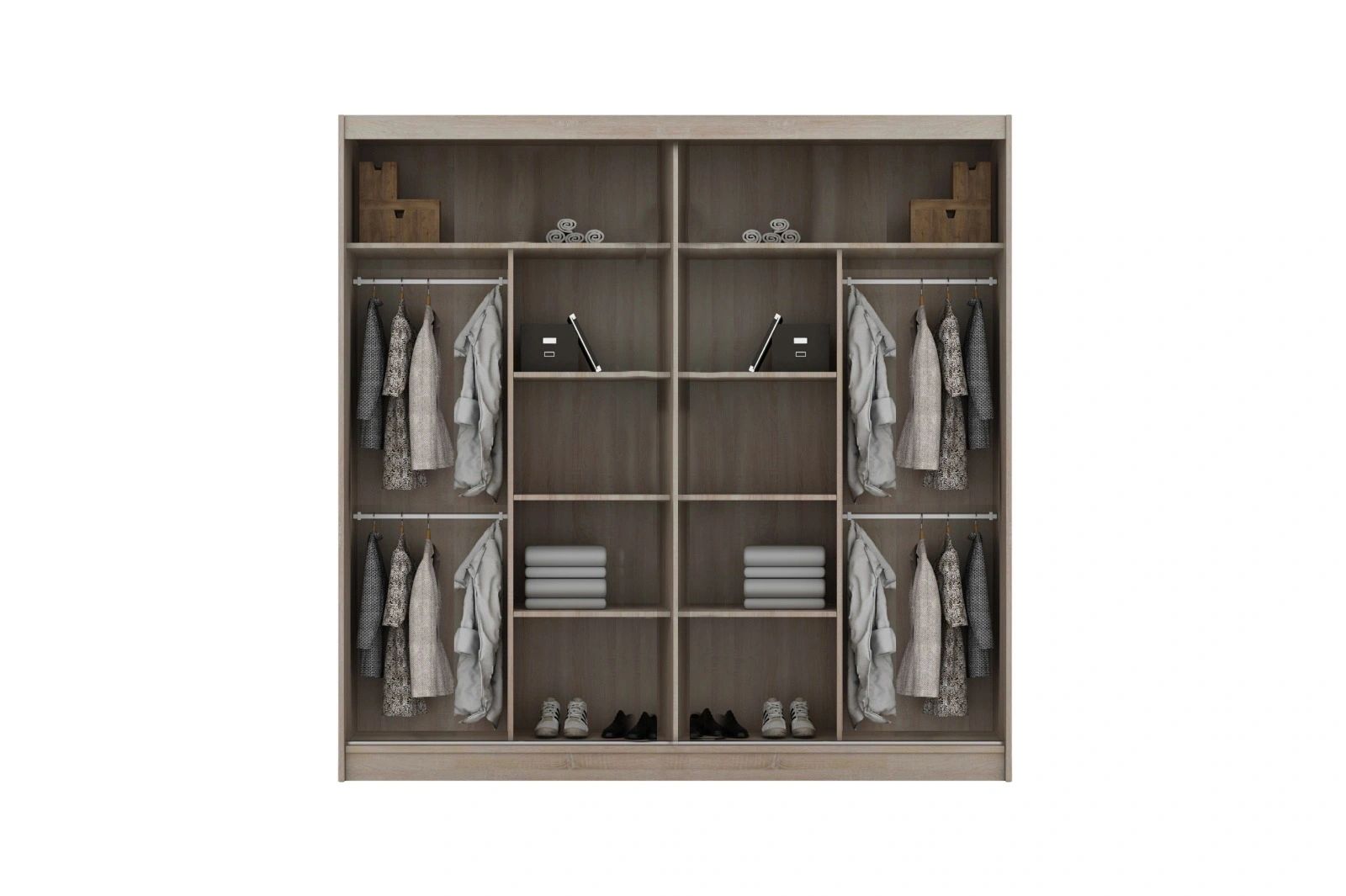 Styles Chico 80" Wardrobe - Black, Manufactured Wood