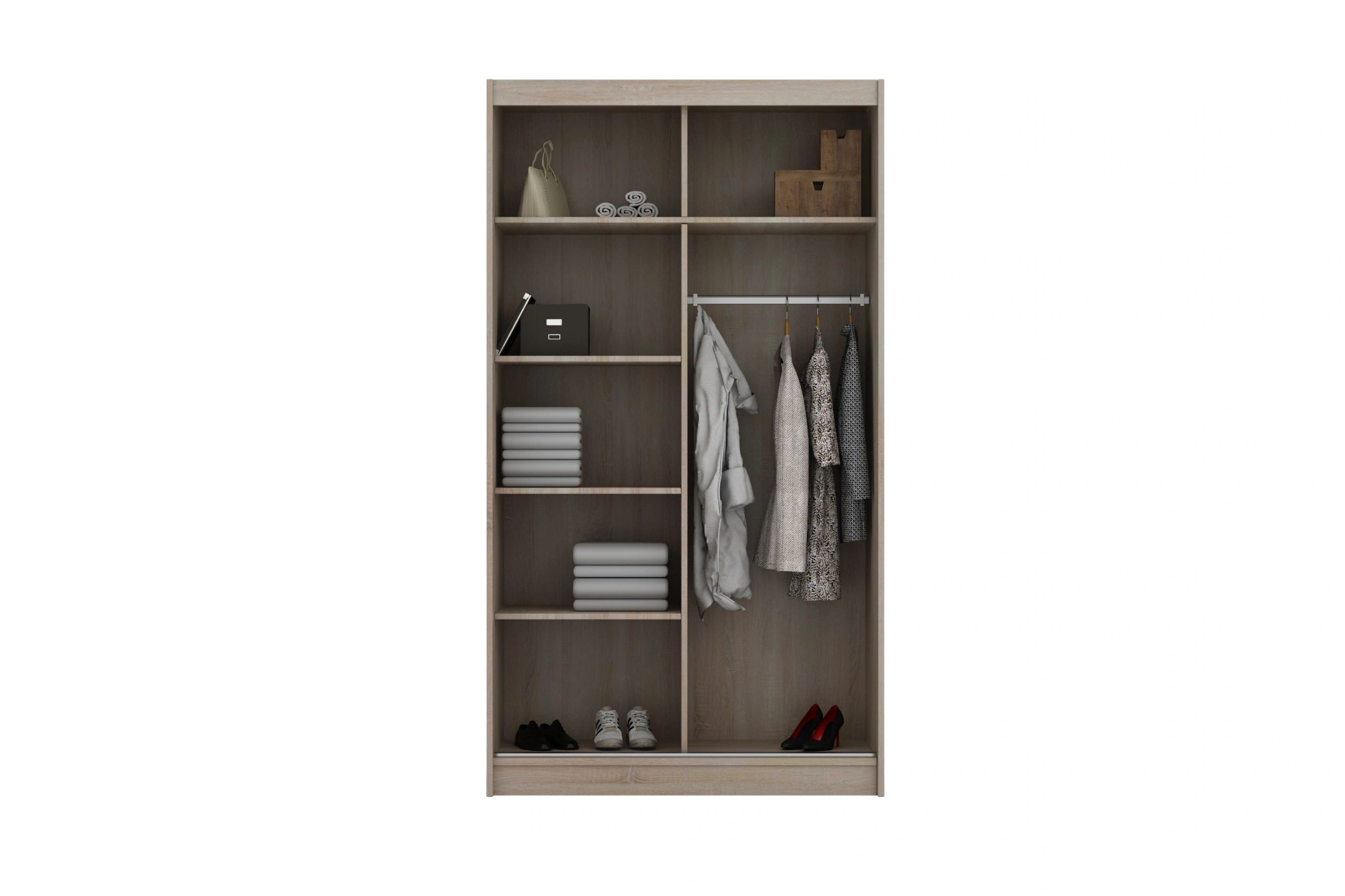 Styles Marika 47" Wardrobe - White Gloss, Manufactured Wood