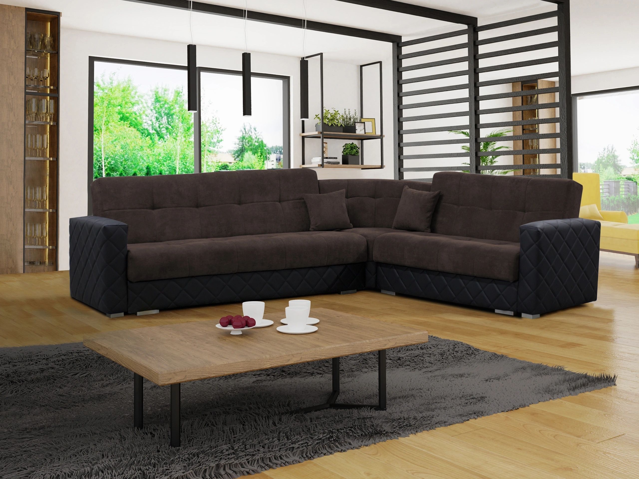 Styles Porto Sectional - Gray, Fabric