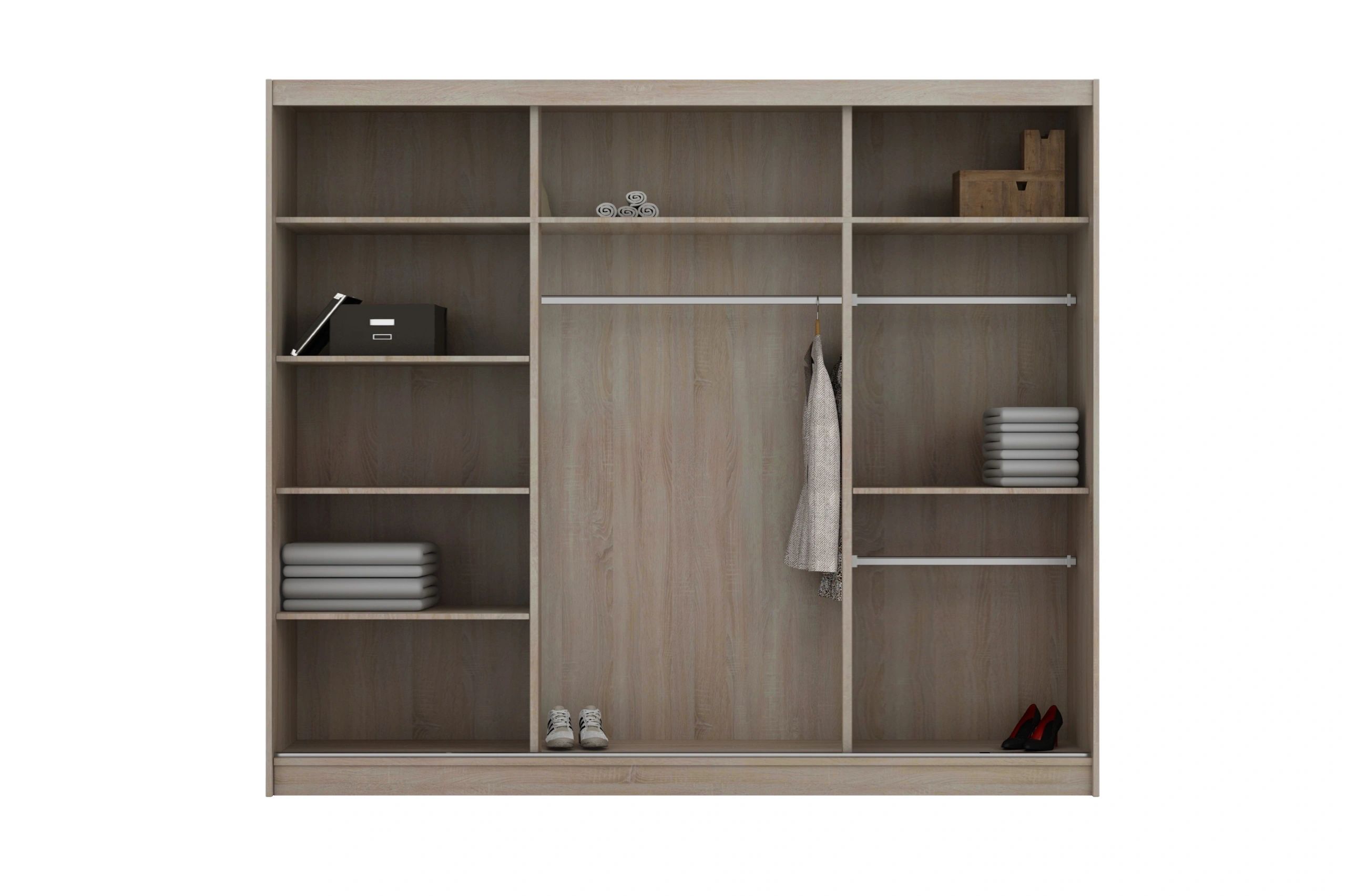 Styles Peso 99" Wardrobe - Gray, Manufactured Wood