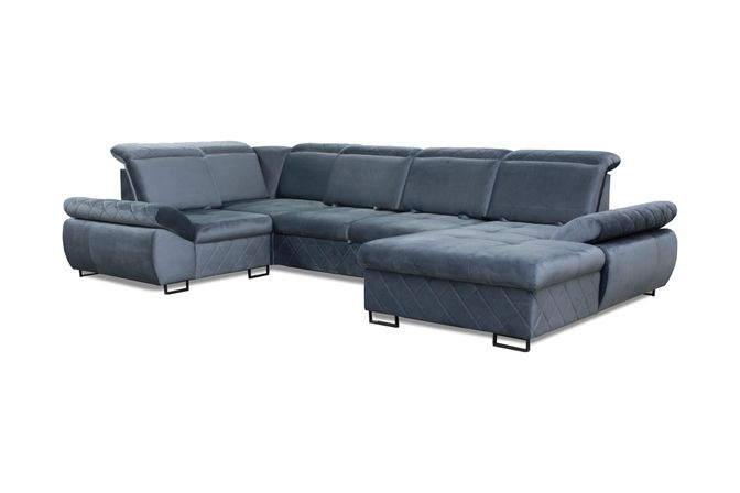 Styles Selly Left-Facing Sectional - Blue, Fabric