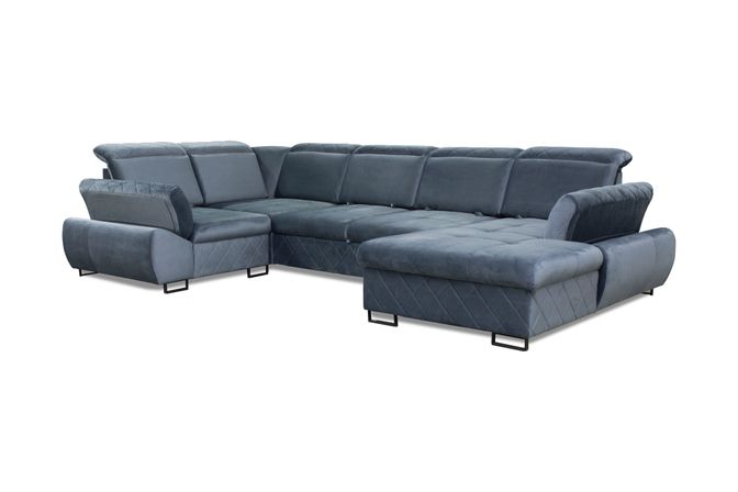 Styles Selly Left-Facing Sectional - Blue, Fabric