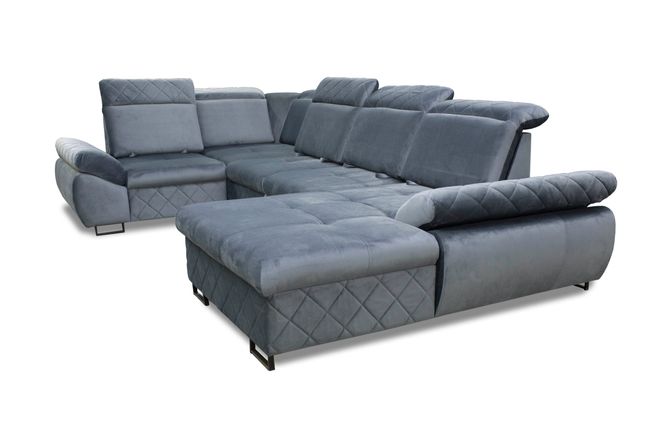 Styles Selly Left-Facing Sectional - Blue, Fabric