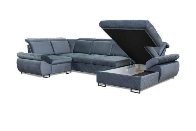 Styles Selly Left-Facing Sectional - Blue, Fabric