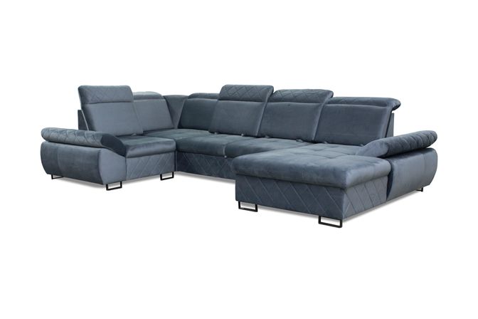 Styles Selly Left-Facing Sectional - Blue, Fabric