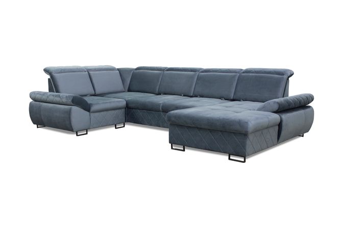 Styles Selly Left-Facing Sectional - Blue, Fabric