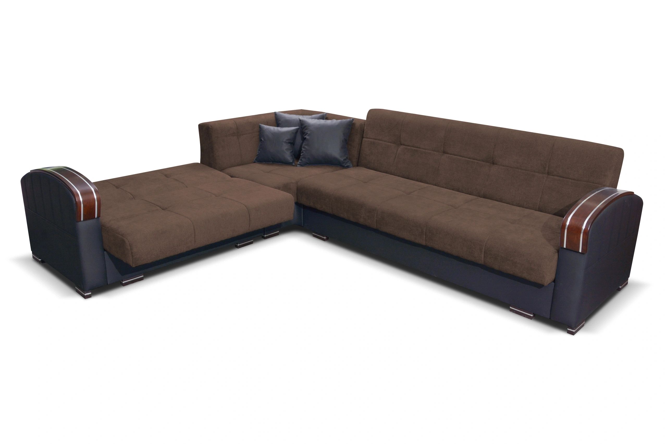 Styles Samantha Sectional - Brown, Microfiber/Microsuede