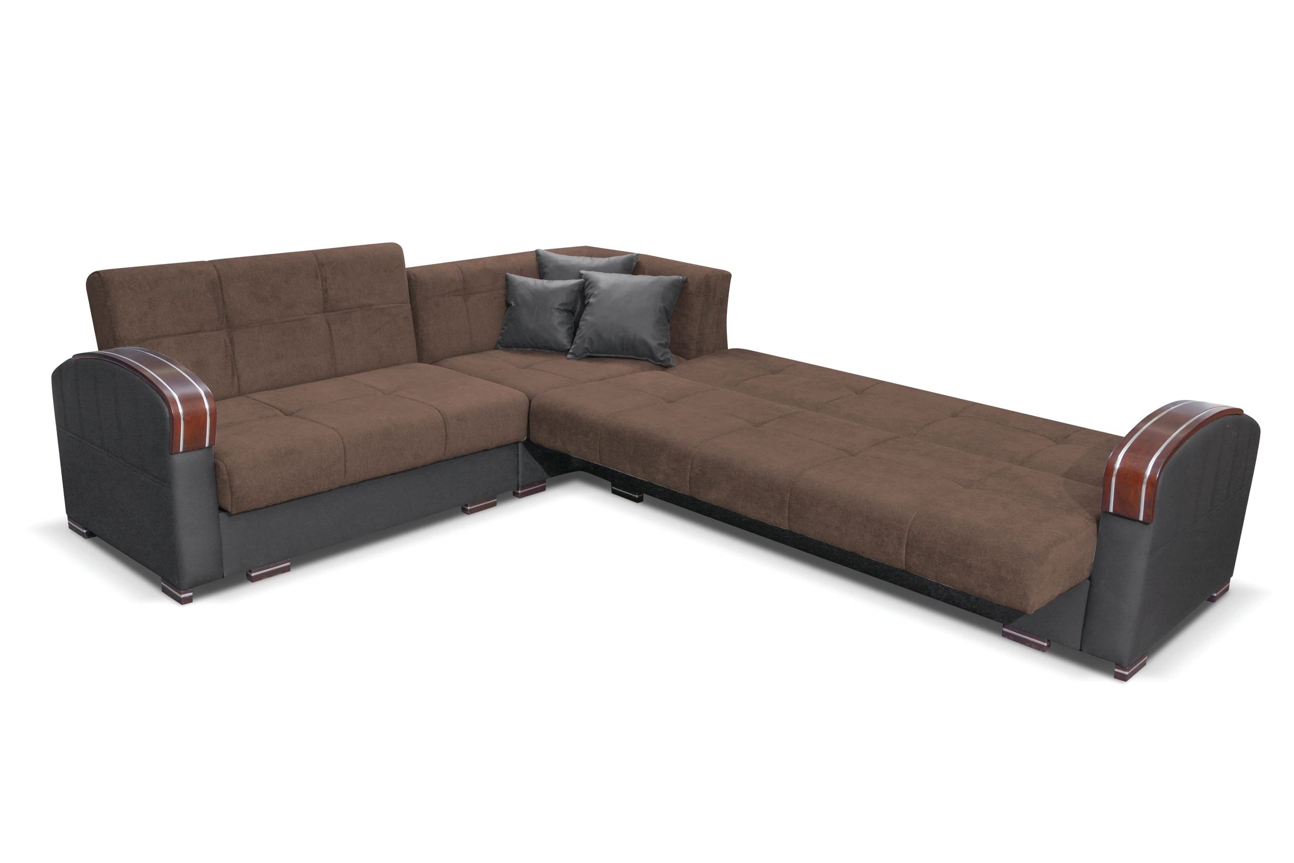 Styles Samantha Sectional - Brown, Microfiber/Microsuede