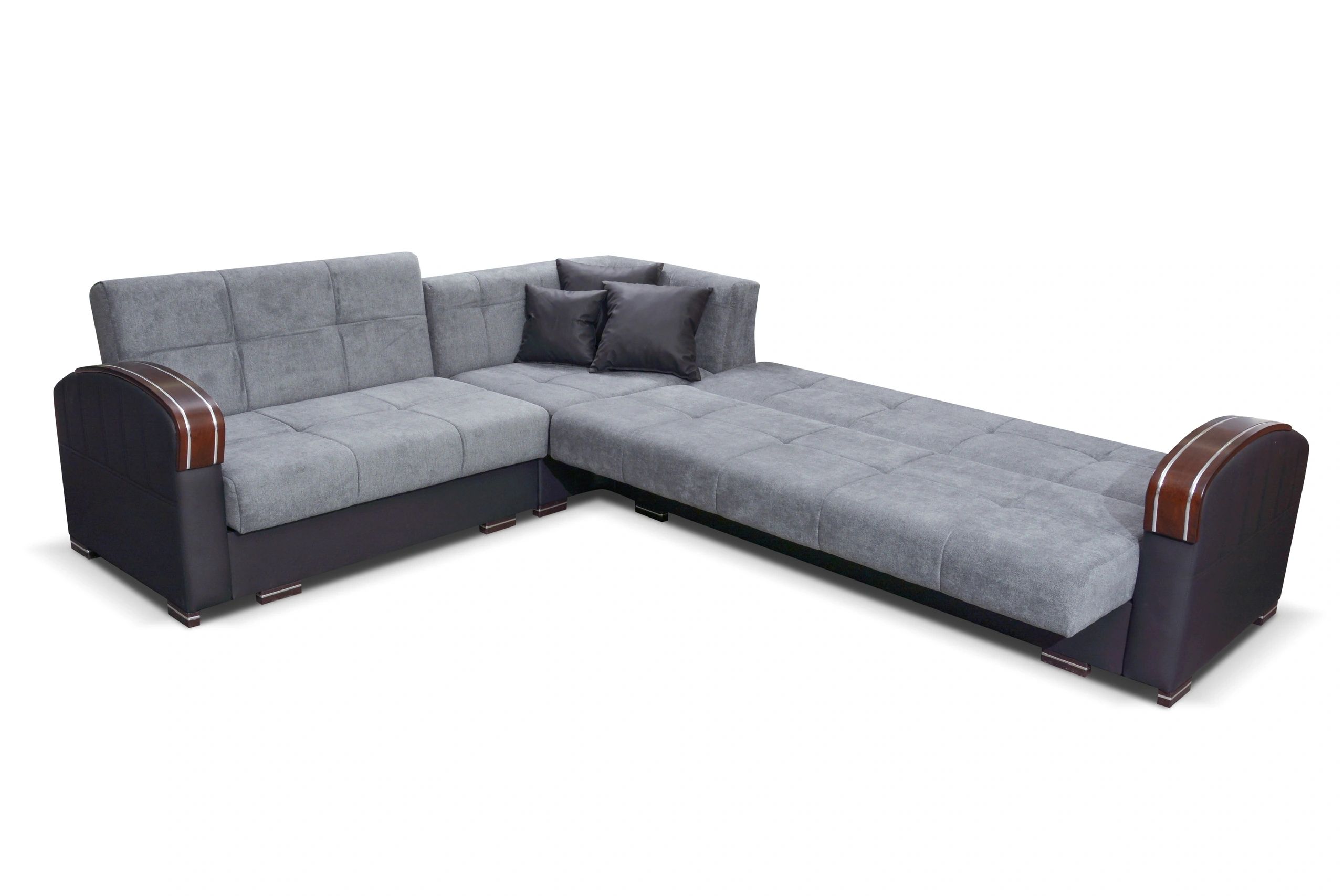 Styles Samantha Sectional - Gray, Microfiber/Microsuede