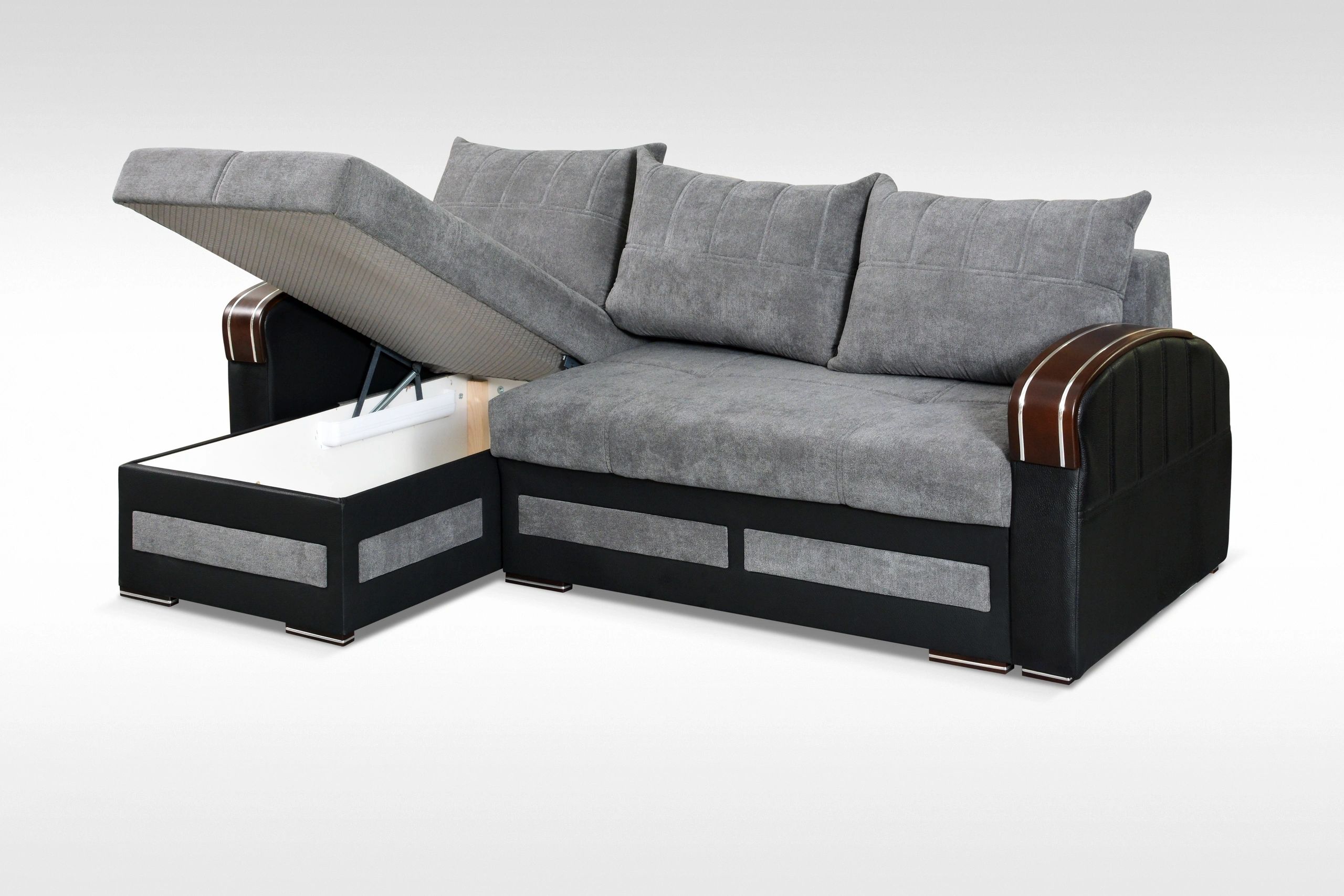 Styles Tommy Sectional - Gray, Velvet