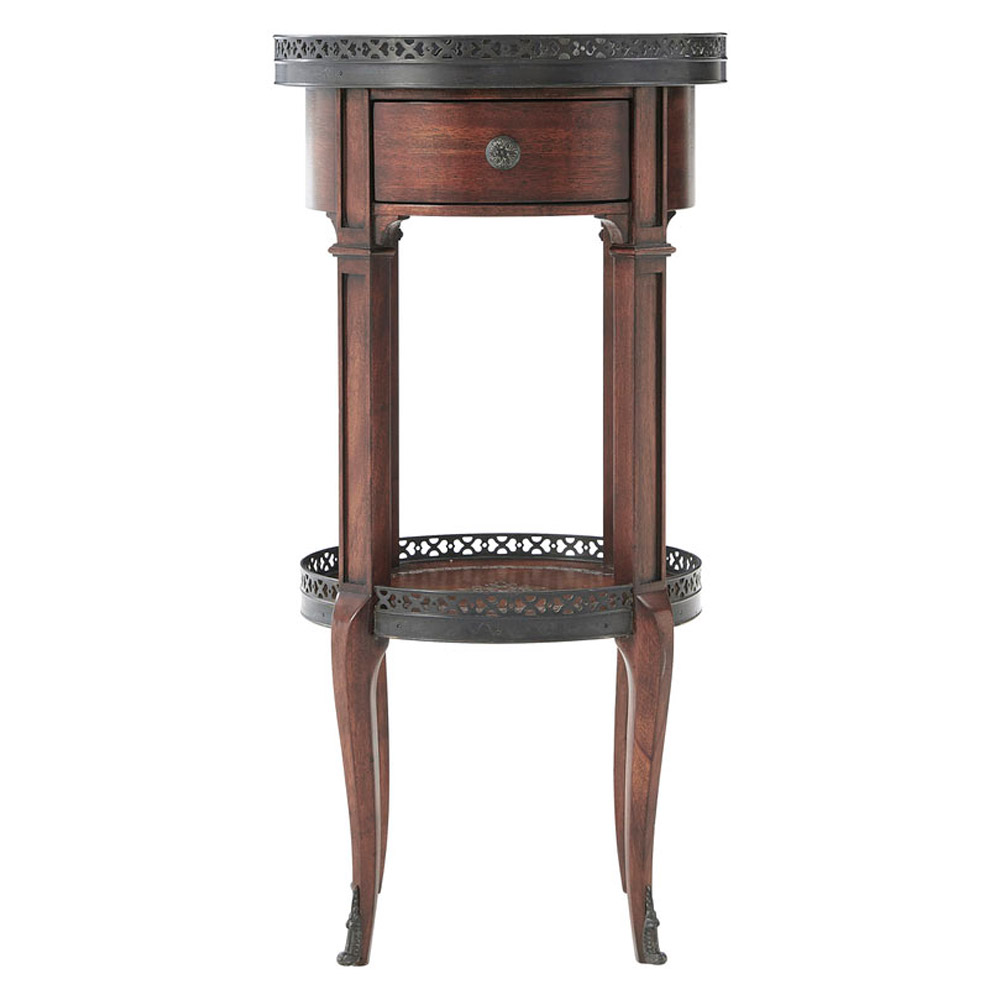 Theodore Alexander Walnut Circle Accent Table