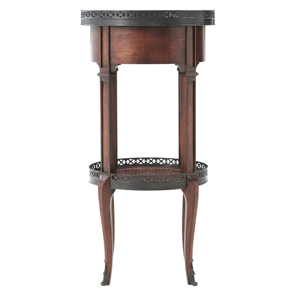 Theodore Alexander Walnut Circle Accent Table