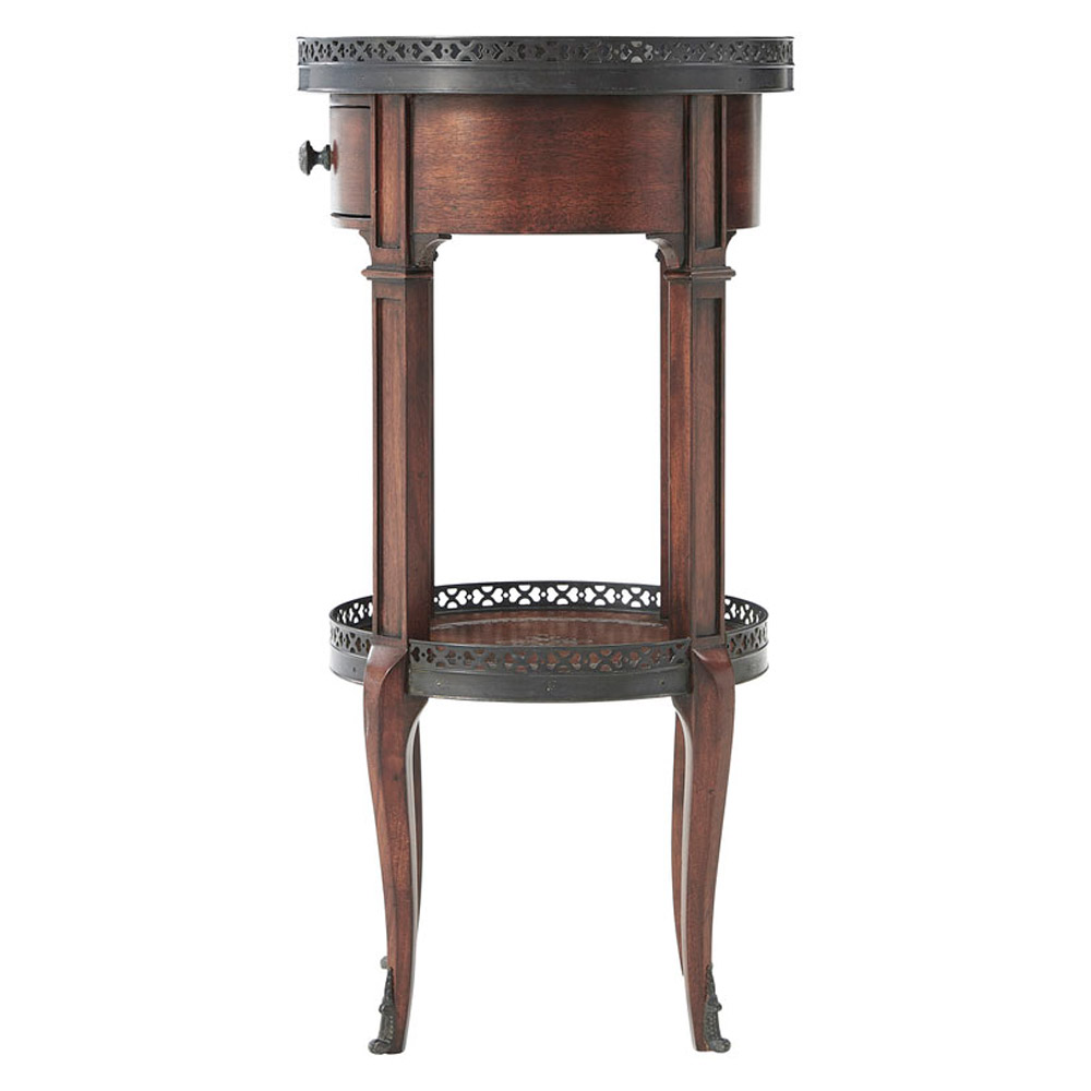 Theodore Alexander Walnut Circle Accent Table