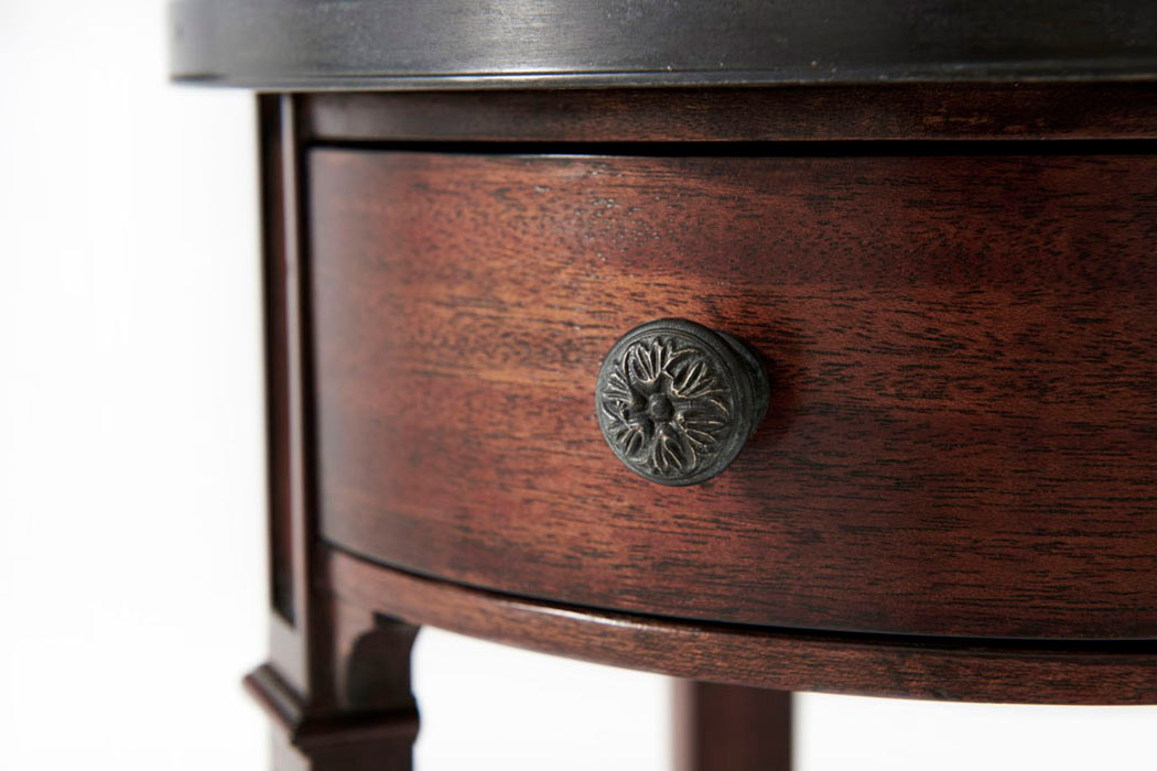 Theodore Alexander Walnut Circle Accent Table