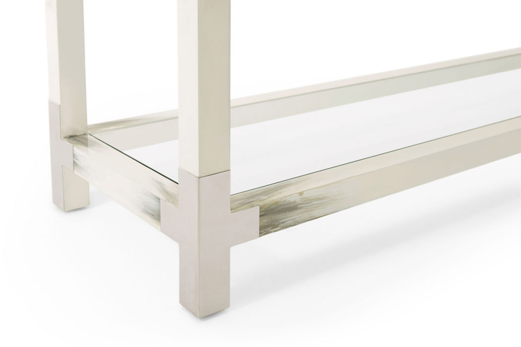 Theodore Alexander Cutting Edge Console Table - Longhorn White