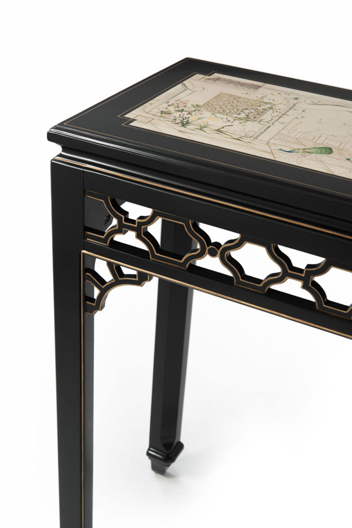 Theodore Alexander Long Hall Chinoiserie Console Table