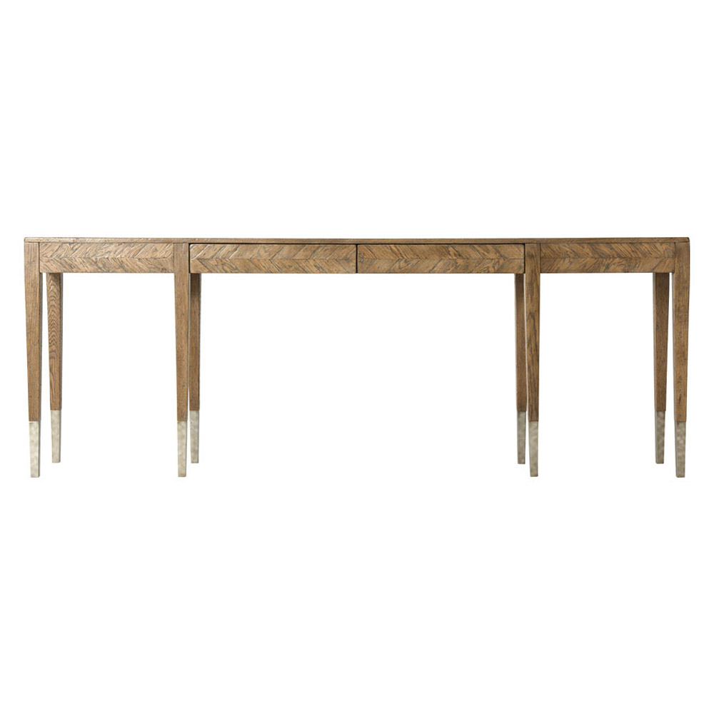 Theodore Alexander Calhoun Long Console Table - Light Echo Oak