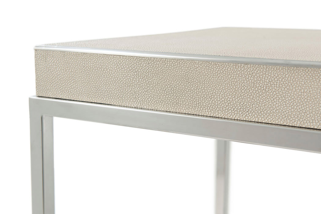 Theodore Alexander Fisher Side Table - Overcast/Nickel