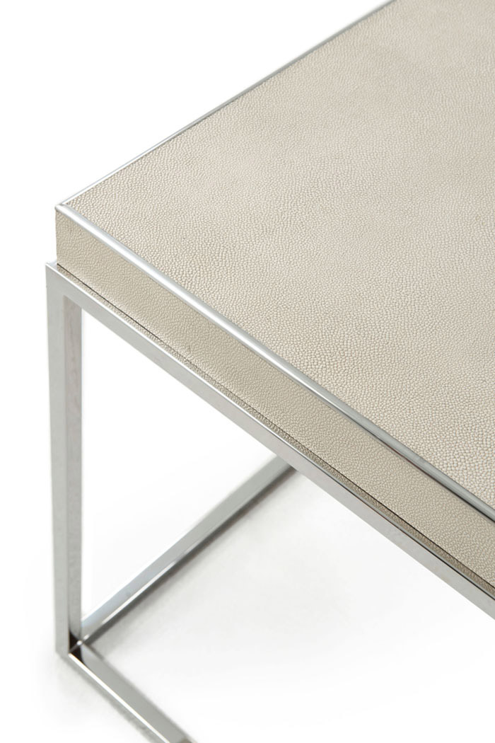 Theodore Alexander Fisher Side Table - Overcast/Nickel