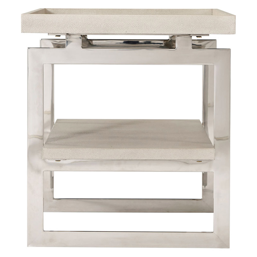 Theodore Alexander Landry Side Table - Overcast/Nickel