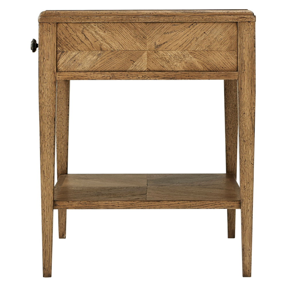 Theodore Alexander Nova Rectangular 1-Drawer Side Table - Dawn