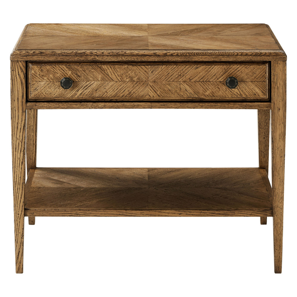 Theodore Alexander Nova Rectangular 1-Drawer Side Table - Dawn