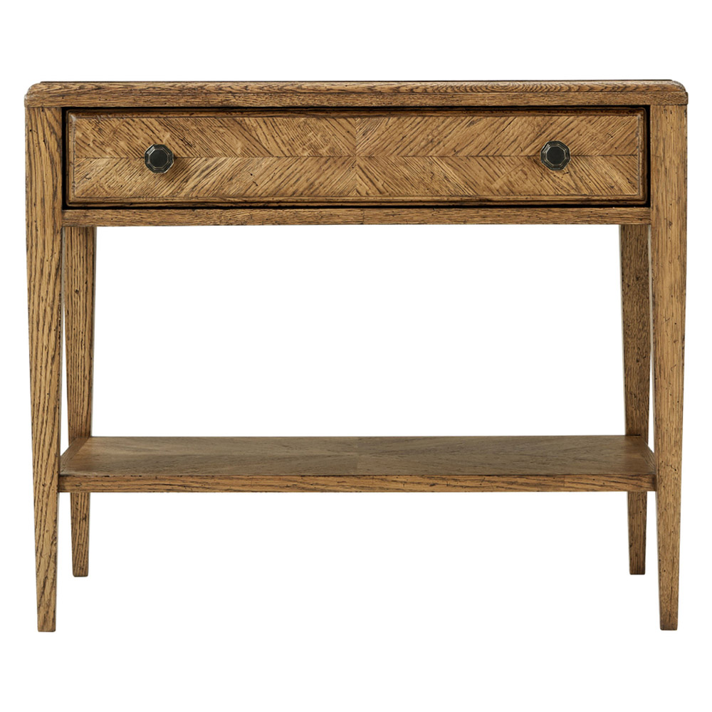 Theodore Alexander Nova Rectangular 1-Drawer Side Table - Dawn