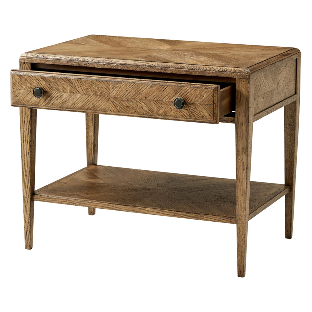 Theodore Alexander Nova Rectangular 1-Drawer Side Table - Dawn