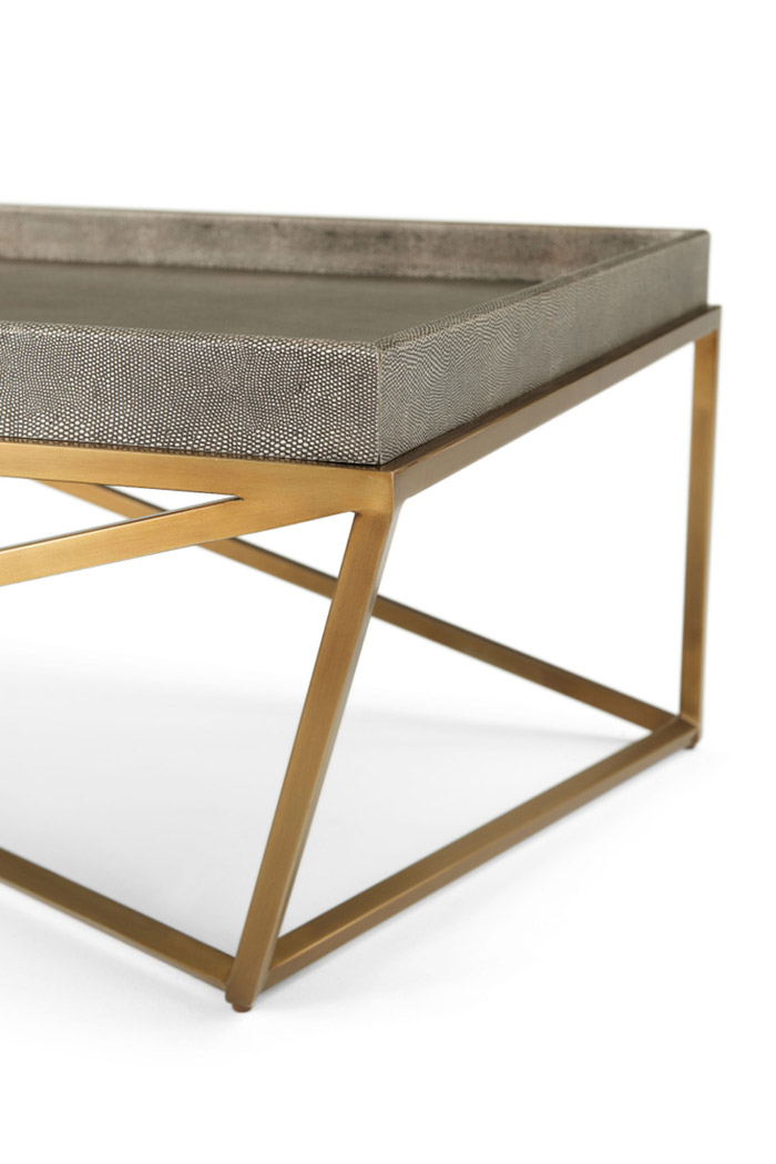 Theodore Alexander Crazy X Tray Cocktail Table - Tempest/Brass