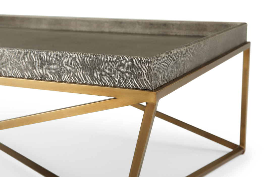 Theodore Alexander Crazy X Tray Cocktail Table - Tempest/Brass