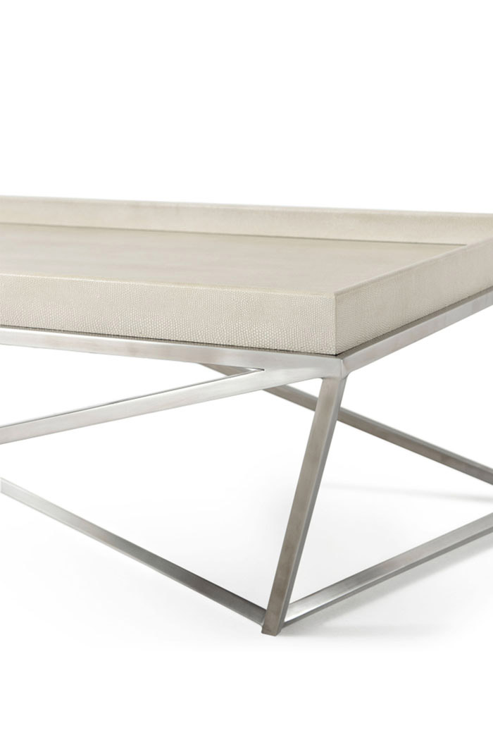 Theodore Alexander Crazy X Tray Cocktail Table - Overcast/Nickel