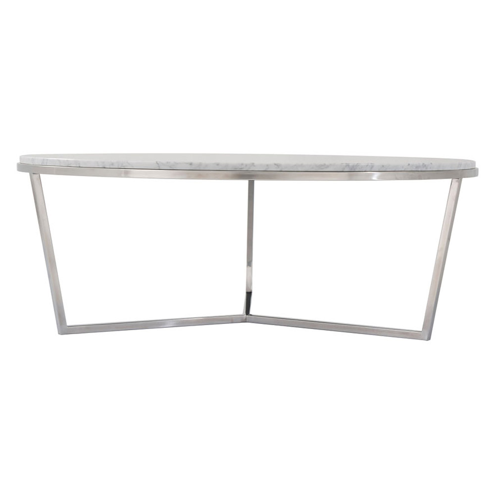 Theodore Alexander Fisher Round Cocktail Table - Marble/Nickel