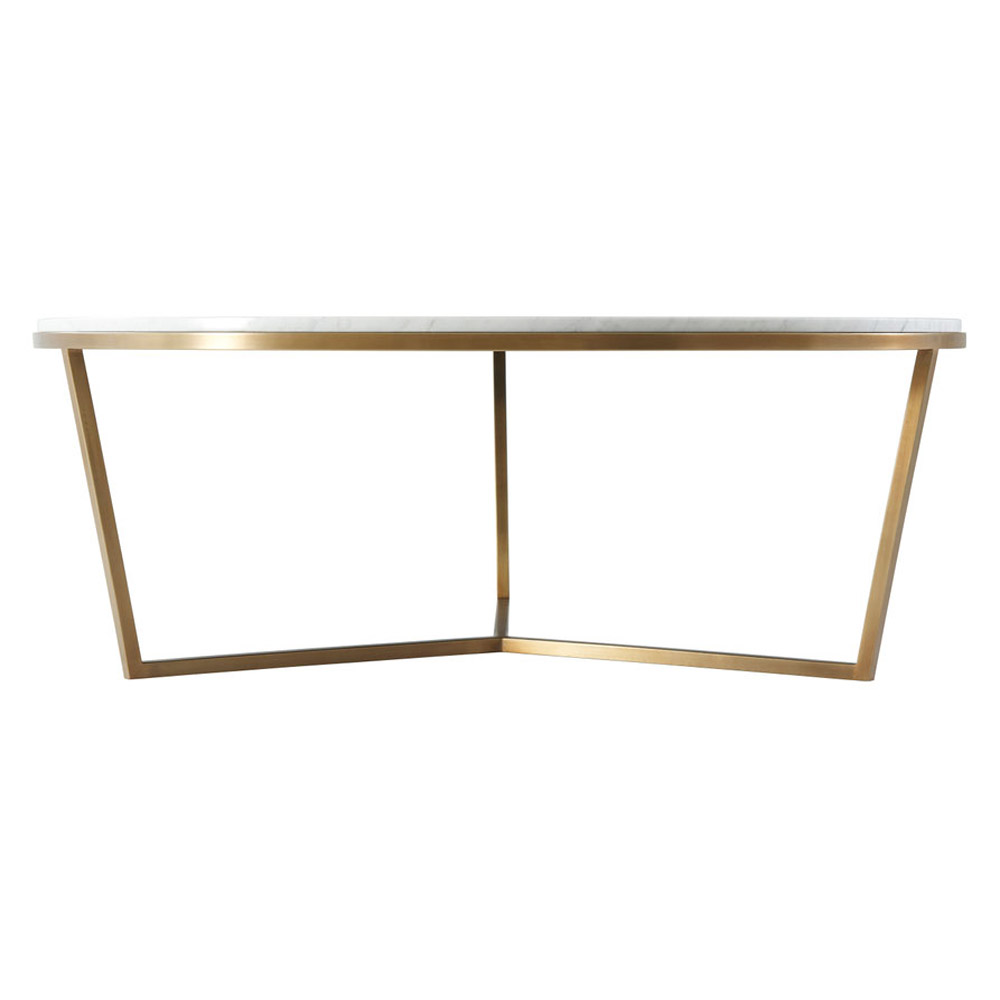 Theodore Alexander Fisher Round Cocktail Table – Marble/Brass